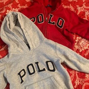 Polo toddler jackets, one with zipper the grey is a pullover .
